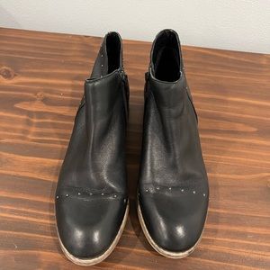 Diba True Black Leather Studded Bootie